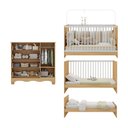 Ver imagem 5 de Berço 3 em 1 para Colchão 130x60cm com Cômoda 1 Porta 4 Gavetas Luna Multimóveis Mp4742