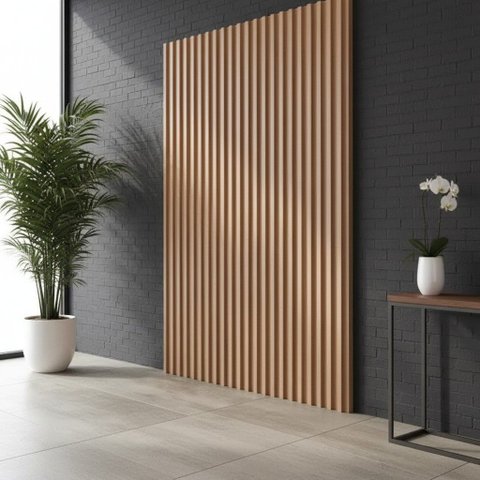 Painel Decorativo Ripado para Sala MDF 134x250cm Móvel na Caixa