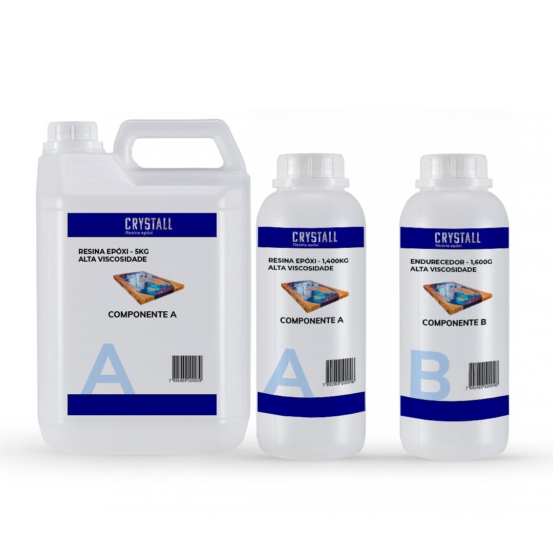 Resina Epoxi Cristal De Alta Viscosidade Kit Com 8kg - 1