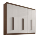 Ver imagem 1 de Guarda-roupa Casal 6 Portas New Athos D'doro Móveis - Castanho/off Ddoro