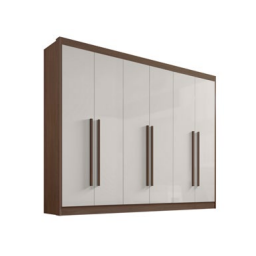 Guarda-roupa Casal 6 Portas New Athos D'doro Móveis - Castanho/off Ddoro - 1