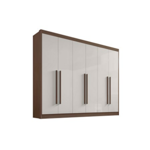 Guarda-roupa Casal 6 Portas New Athos D'doro Móveis - Castanho/off Ddoro