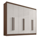 Ver imagem 1 de Guarda-roupa Casal 6 Portas New Athos D'doro Móveis - Castanho/off Ddoro