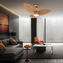 Ver imagem 2 de Ventilador de Teto Lótus Madeira 3 Pás Led 3000k Dourado/freijó 220v + Controle