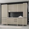 Armário de Cozinha Modulada 6 Peças 290cm Linea C/ Paneleiro Cor:mocca Laca - 1