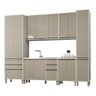 Armário de Cozinha Modulada 6 Peças 290cm Linea C/ Paneleiro Cor:mocca Laca - 2