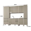 Ver imagem 3 de Armário de Cozinha Modulada 6 Peças 290cm Linea C/ Paneleiro Cor:mocca Laca