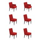 Ver imagem 1 de Kit 4 Cadeiras Germany + 2 Germany Retro Suede Vermelho Dominic Decor