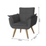 Kit 2 Poltronas Opala Decorativa para Recepção Estofado Veludo Cinza Grafite - 3