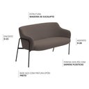 Ver imagem 5 de Sofá Namoradeira 02 Lugares 130cm Jade Base Preto Bouclé Marrom - Nexta Casa
