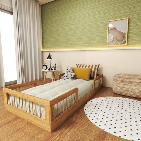 Cama Infantil Montessoriana Solteiro Duna Zoe Carvalho Mel