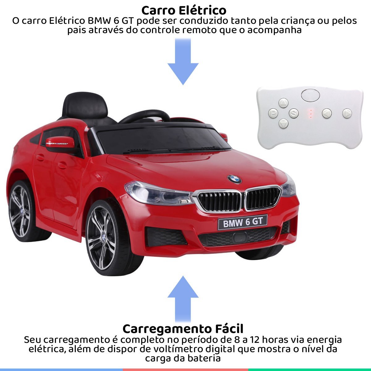 Carro Eletrico Infantil Controle Remoto 12v Mp3 E Usb Biemme