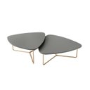 Ver imagem 2 de Kit 2 Mesas de Centro para Sala Design Orgânico Capri Metal Dourada - Ópera/Ópera