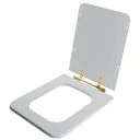 Ver imagem 2 de Assento Sanitário Square Cinza Platina para vaso Incepa Com Ferragem Dourada