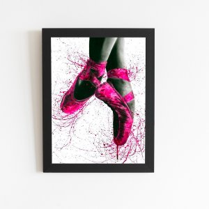 Sapatilha Bailarina Ballet Quadro Moldura Preta 60x40cm