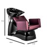 Lavatório de Cabelo Salão de Beleza Cabelereiro Square Ducha Registro Class Estofado Vinho Plus - 4