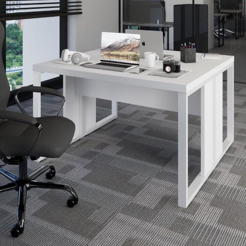 Plataforma de Trabalho 2 Pessoas 1,20m X 1,20m Pés Metal F5 Cor:branco