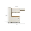 Ver imagem 3 de Cozinha Modulada Kappesberg Lótus (1 Paneleiro + 2 Aéreos + 1 Balcão + 1 Complemento) 5 Peças