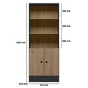 Ver imagem 5 de Mesa Escrivaninha 4115 e Armário Gamer 4095 Preto Fosco Carvalho Toq Rústico – Qmovi