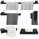 Ver imagem 1 de Kit Acessórios para Banheiro 5 Peças Preto F.master