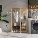 Ver imagem 2 de Closet aberto Para Organizar Estilo Rústica On Design Arara de roupas pinus multiuso