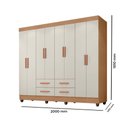 Ver imagem 2 de Guarda Roupa Roupeiro Casal 8 Portas 4 Gavetas Lite Freijó Off White Móveis Leão