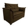 Sofá Namoradeira Dandara 2 Lug Decorativa Para Sala Suede:Marrom Escuro - 1