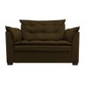 Sofá Namoradeira Dandara 2 Lug Decorativa Para Sala Suede:Marrom Escuro - 2