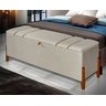 Recamier Baú Decorativo Roma 1,30m Premium Sofá para Cama Casal Estilo Estofado Cor Bege - 2