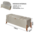Ver imagem 7 de Recamier Baú Decorativo Roma 1,30m Premium Sofá para Cama Casal Estilo Estofado Cor Bege