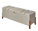 Ver imagem 1 de Recamier Baú Decorativo Roma 1,30m Premium Sofá para Cama Casal Estilo Estofado Cor Bege