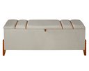 Ver imagem 3 de Recamier Baú Decorativo Roma 1,30m Premium Sofá para Cama Casal Estilo Estofado Cor Bege
