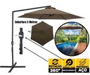 Ver imagem 1 de Ombrellone Guarda Sol Suspenso Veneza 3 Metros Bel Marrom P/ Piscina e Varanda com Base em Cruz Incl