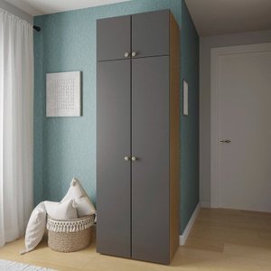 Guarda-Roupa 2 Módulos 4 Portas 3 Prateleiras Frame CabeCasa MadeiraMadeira