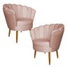 Kit 2 Poltronas Decorativa Sala de Estar Pétala Veludo Rosê - Montanaris Decor MD MONTANARIS DECOR - 1