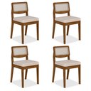 Ver imagem 1 de Kit 4 Cadeiras Sextavada Bari Freijó/bouclé Off White - M. Arapongas Freijó/bouclé Off White