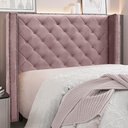 Ver imagem 5 de Cabeceira Decorativa King Size 2,19M Loewe Veludo Lilás - Gran Belo