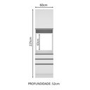 Ver imagem 2 de Torre Quente Madesa Glamy 60 cm 1 Porta 3 Gavetas Branco Cor:Branco