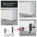Ver imagem 7 de Torre Quente Madesa Glamy 60 cm 1 Porta 3 Gavetas Branco Cor:Branco