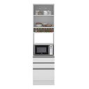 Ver imagem 3 de Torre Quente Madesa Glamy 60 cm 1 Porta 3 Gavetas Branco Cor:Branco
