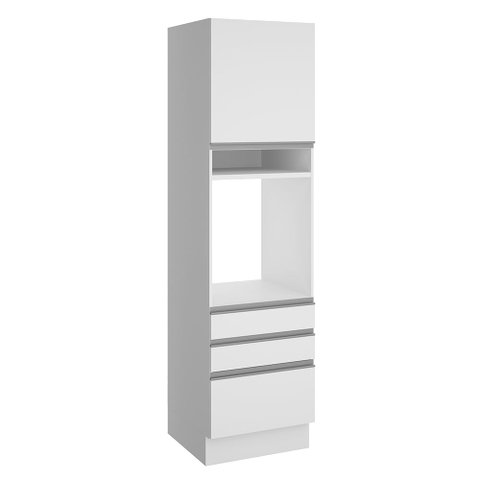 Torre Quente Madesa Glamy 60 cm 1 Porta 3 Gavetas Branco Cor:Branco
