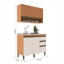 Ver imagem 4 de Cozinha Modulada Cecília 120cm 3 Portas 3 Gavetas Freijó/Off White - J Carvalho