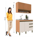 Ver imagem 4 de Cozinha Modulada Cecília 120cm Freijó/Off White MDP com 3 Portas e 3 Gavetas - J Carvalho