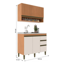 Ver imagem 2 de Cozinha Modulada Cecília 120cm Freijó/Off White MDP com 3 Portas e 3 Gavetas - J Carvalho