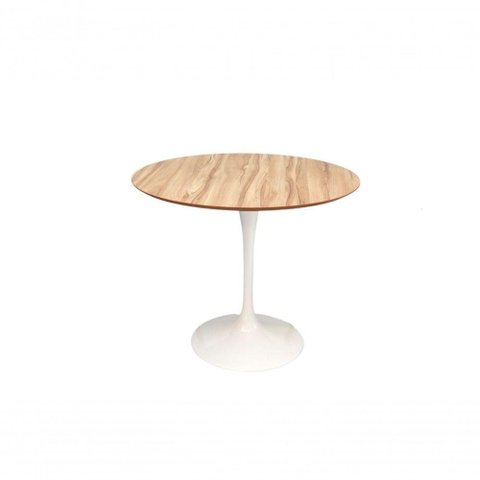 Mesa de Jantar Tulipa Redonda 120cm - Nogueira Branco