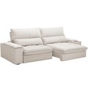 Ver imagem 4 de Sofá Retrátil Reclinável para Sala de Estar Living 280cm Nápoles F04 Bouclê Off White - Lyam Decor