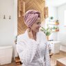 Touca Pós-Banho Microfibra Daisa 62x24 cm Rosa Secar Cabelo - 3