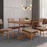 Mesa Jantar Átria 160cm + 6 Cadeiras Estofadas em Linho Nf - 3