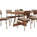 Ver imagem 2 de Mesa Jantar Átria 160cm + 6 Cadeiras Estofadas em Linho Nf