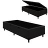 Base Box Baú Solteiro 88x188x35 Suede com Pistão a Gás - Preto - 1